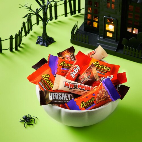 Hershey Assorted Chocolate Flavored Halloween Candy Variety Bag Perspective: top