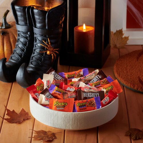 Hershey Assorted Chocolate Flavors Miniatures Halloween Candy Bulk Bag Perspective: top