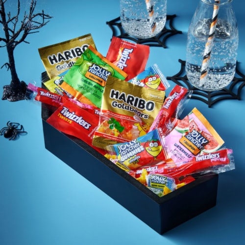 HARIBO JOLLY RANCHER and TWIZZLERS Assorted Fruit Flavors Miniatures Halloween Candy Bag Perspective: top
