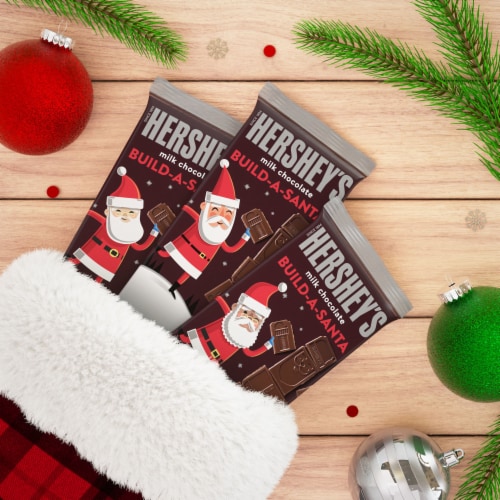 HERSHEY'S Milk Chocolate Build-A-Santa Christmas Candy Bar Perspective: top