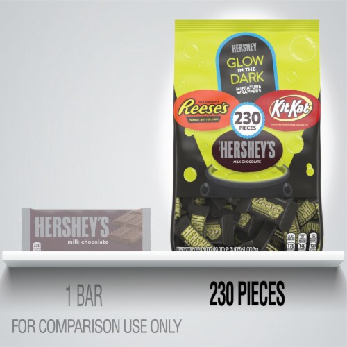 Hershey's Glow In The Dark Miniature Wrappers Milk Chocolate Candy Assortment Perspective: top