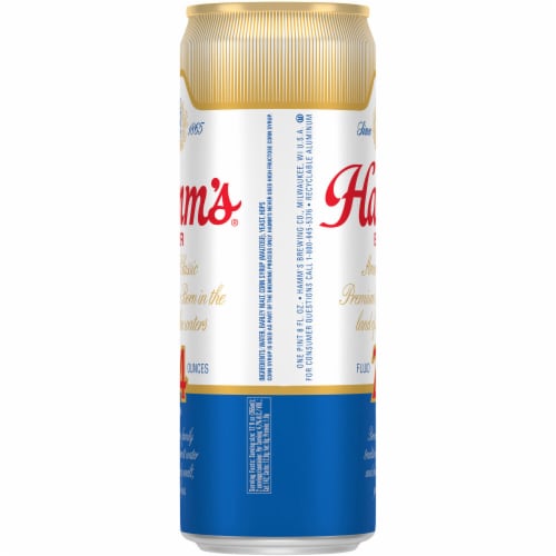 Hamm's American-Style Lager Light Beer Perspective: top