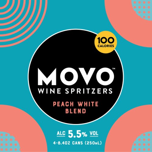 Movo Wine Spritzer Peach White Blend Wisconsin Wine Cans Perspective: top