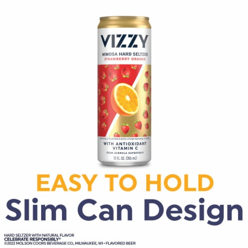 Vizzy Mimosa Strawberry Orange Hard Seltzer Perspective: top