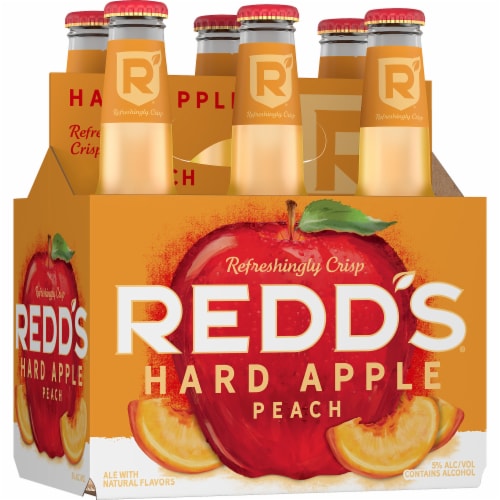 Redd's Hard Apple Peach Beer Fruity Hard Ale Perspective: top