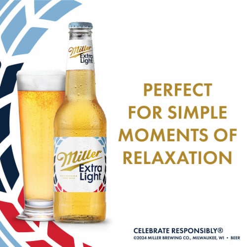 Miller64 Extra Light Lager Beer Perspective: top