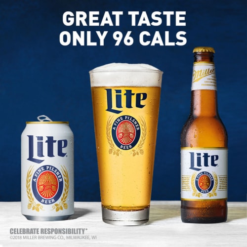 Miller Lite American Pilsner Light Lager Beer Perspective: top