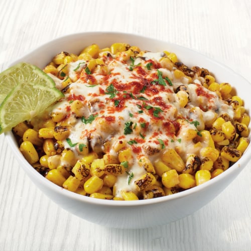 Alexia Mexican-Style Street Corn With Parmesan And Mild Red Chile Frozen Corn Side Perspective: top