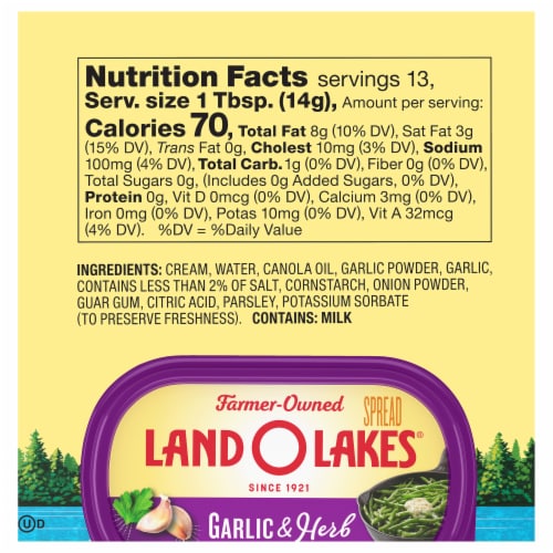 Land O Lakes® Garlic & Herb Butter Spread Tub Perspective: top