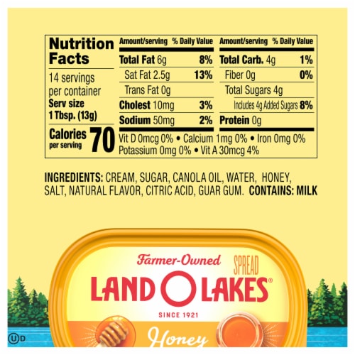 Land O Lakes® Honey Butter Spread Tub Perspective: top