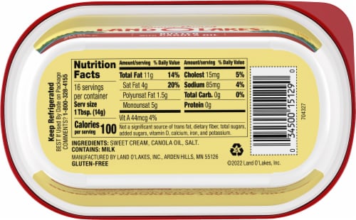 Land O Lakes® Butter with Canola Oil Tub Perspective: top