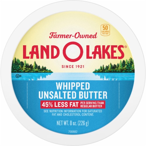 Land O’ Lakes® Unsalted Spreadable Whipped Butter Tub Perspective: top