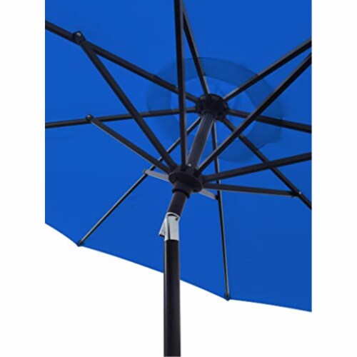 Bond Shade Factory 9 Ft. Aluminum Auto Crank Tahoe Blue Patio Umbrella 59625 Perspective: top