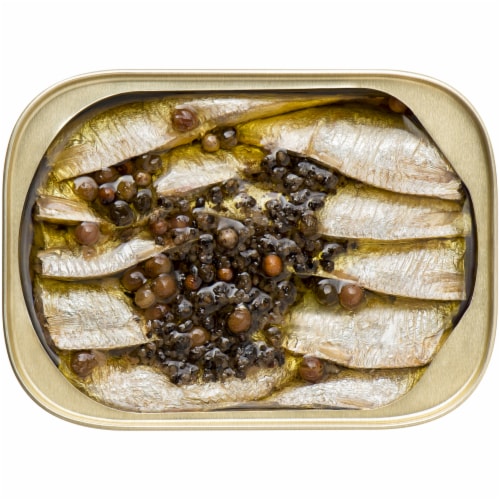 King Oscar® Wild Caught Sardines in Extra Virgin Olive Oil with Spicy Cracked Pepper Perspective: top