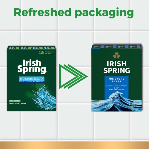 Irish Spring Moisture Blast with Hydrobeads12 Bars Perspective: top