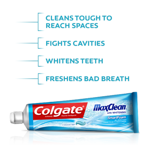 Colgate MaxClean Effervescent Mint Smart Foam Toothpaste Perspective: top