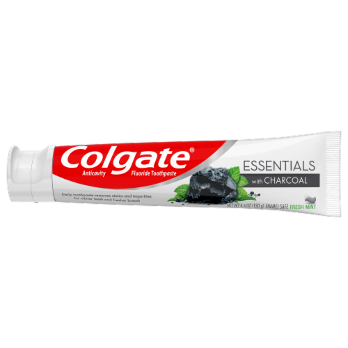 Colgate Essentials with Charcoal Fresh Mint Toothpaste Perspective: top