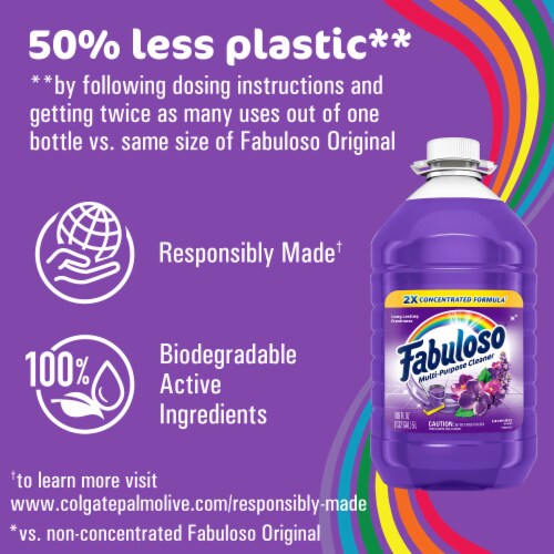 Fabuloso Multi Purpose Cleaner 2X Concentrated Formula Lavender Scent Perspective: top