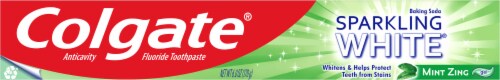 Colgate® Sparkling White® Whitening Mint Zing Toothpaste Perspective: top