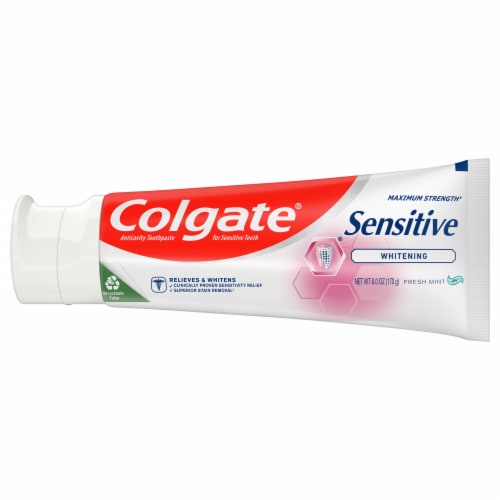 Colgate Sensitive Whitening Toothpaste with Mint Flavor Perspective: top