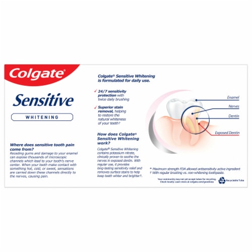 Colgate Sensitive Whitening Toothpaste Perspective: top