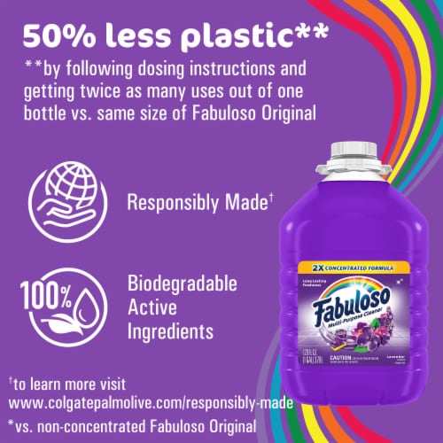 Fabuloso Multi Purpose Cleaner 2X Concentrated Formula Lavender Scent Perspective: top