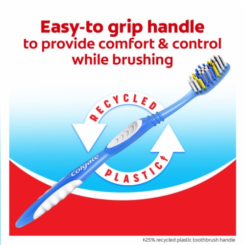 Colgate Extra Clean Toothbrush Full Head Value Pack Medium Perspective: top