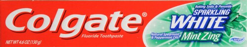 Colgate Sparkling White Mint Zing Toothpaste Perspective: top