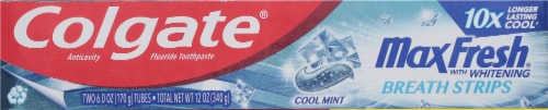 Colgate Max Fresh Cool Mint Whitening Toothpaste Value Twin Pack Perspective: top
