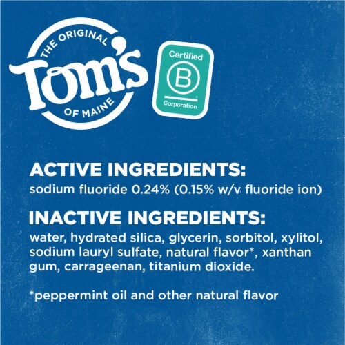 Tom's of Maine Natural Luminous White Toothpaste with Fluoride Clean Mint Perspective: top
