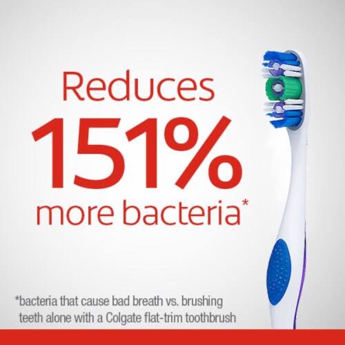 Colgate® 360® Whole Mouth Clean with Tongue and Cheek Cleaner Soft Toothbrush Value Pack Perspective: top