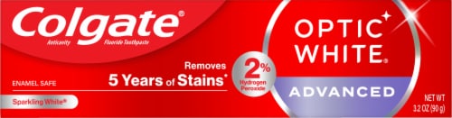 Colgate® Optic White Advanced Sparkling White Teeth Whitening Toothpaste Perspective: top