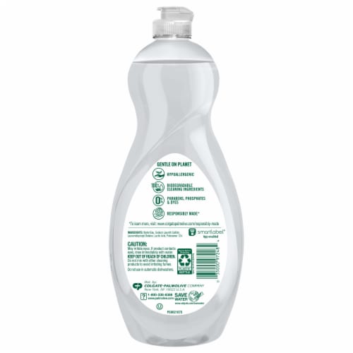 Palmolive Ultra Dishwashing Liquid Dish Soap Pure + Clear Fragrance Free Perspective: top