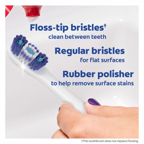 Colgate® 360 Floss-Tip Soft Bristle Battery Sonic Powered Toothbrush Perspective: top