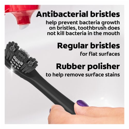 Colgate® 360® Charcoal Soft Sonic Powered Battery Toothbrush Perspective: top
