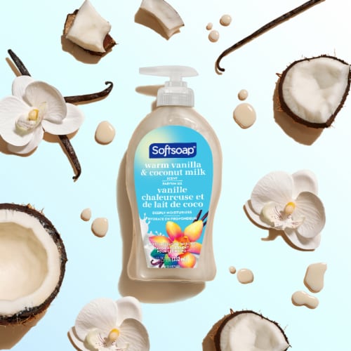Softsoap Liquid Hand Soap Pump Moisturizing Warm Vanilla & Coconut Milk Scent Perspective: top