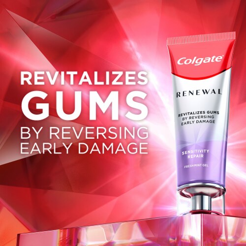 Colgate Renewal Fresh Mint Gel Sensitivity Repair Toothpaste Perspective: top