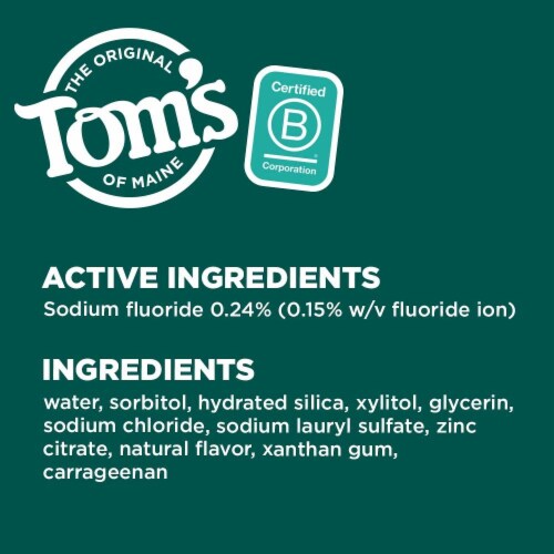 Tom's of Maine PureActiv Teeth + Gum Health Anticavity Toothpaste Gel Cool Mint Perspective: top