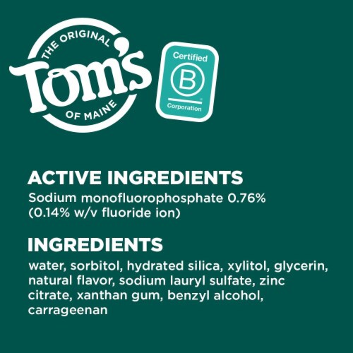 Tom's of Maine PureActiv Fresh + Bright Anticavity Toothpaste Fresh Mint Perspective: top