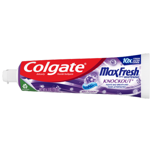 Colgate® Max Fresh WIth Whitening Knockout Mint Fusion Toothpaste Perspective: top