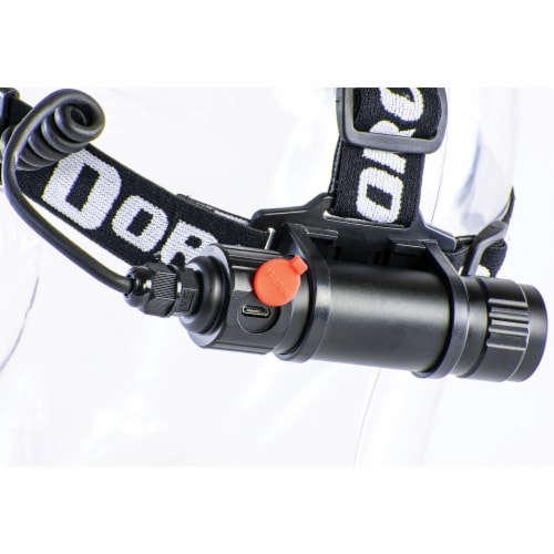 1,000-Lumen Pro Water-Resistant Aluminum LED Rechargeable Headlamp Perspective: top