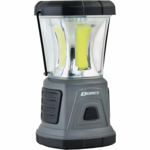 Dorcy Adventure Series Black & Gray Plastic LED Lantern with Red Safety Flasher Perspective: top