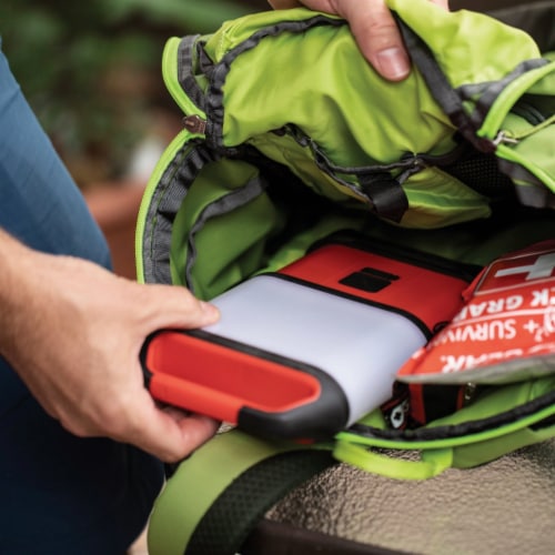 Life Gear Storm Proof Red & Black ABS LED Collapsible Lantern 41-3760 Perspective: top