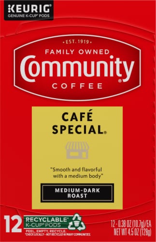 Community Coffee® Cafe Special® Medium-Dark Roast K-Cup® Coffee Pods Perspective: top