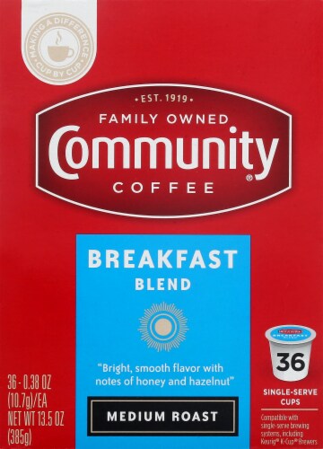Community Coffee® Breakfast Blend Medium Roast K-Cup Coffee Pods Perspective: top