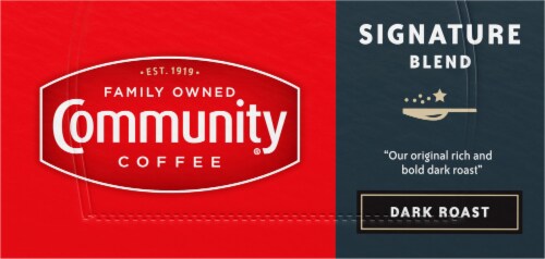 Community Coffee® Signature Blend Dark Roast Pods Perspective: top