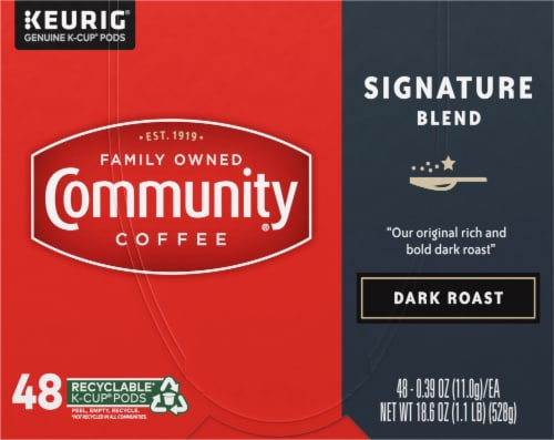 Community Coffee® Signature Blend Dark Roast K-Cup® Coffee Pods Perspective: top