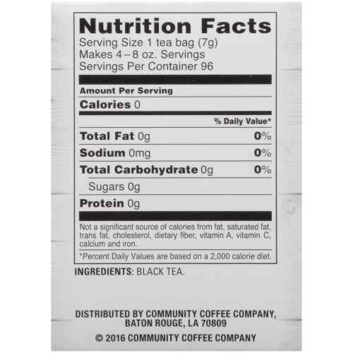 Community Coffee Porch Breeze Signature Iced Tea Bags Family Size Perspective: top
