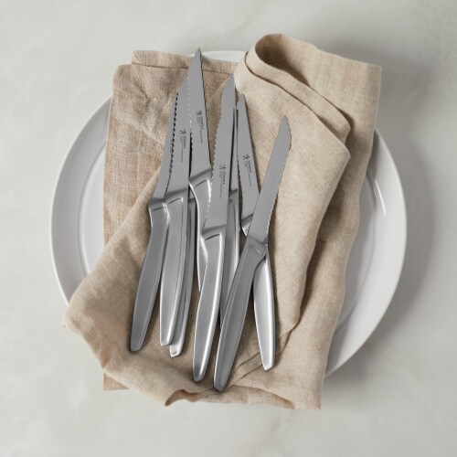 Henckels Stainless Steel Serrated Steak Knife Set Perspective: top