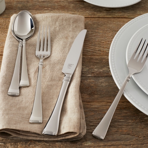 ZWILLING Angelico 20-Piece 18/10 Stainless Steel Flatware Set, Silver Perspective: top